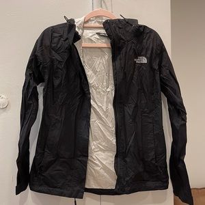 Black north face rain coat